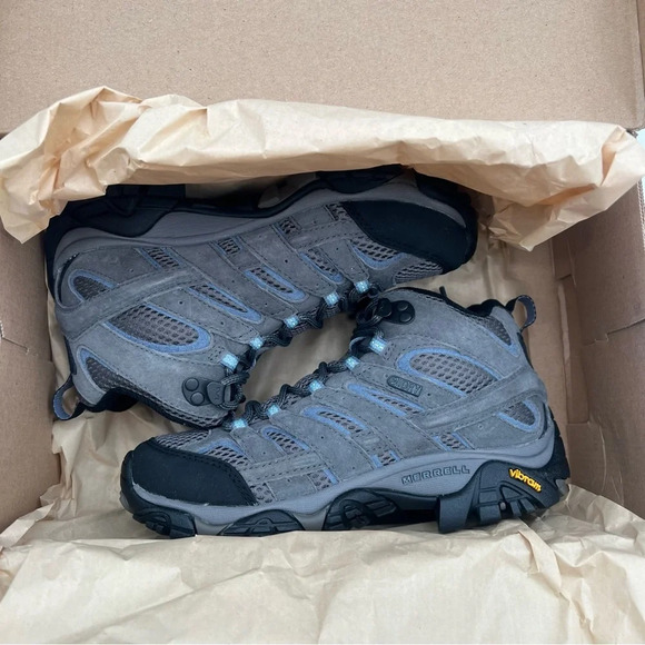 NWT Merrell Women Moab 2 Mid WP Wide Width Hiking Boots Shoes Snow Waterproof 5 - Picture 2 of 7